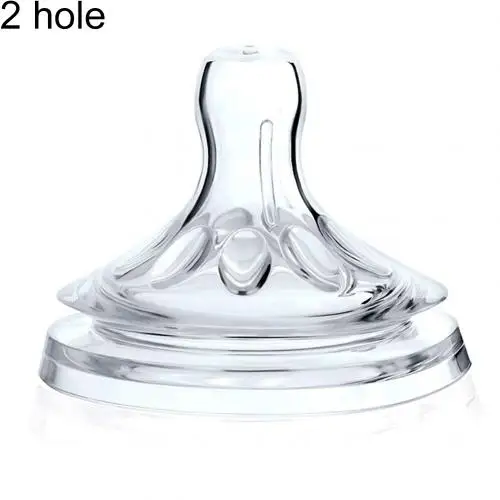 2 Hole Анти метеоризм силиконовый широкий шеи природы соска для Philip Avent Детская Бутылочка - Цвет: 2 Hole