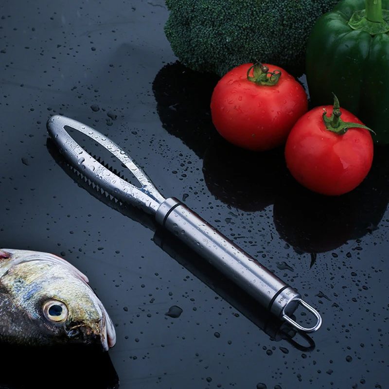 Кухонный гаджет нож для очистки рыбы скребок кожи рыбные чешуи из нержавеющей