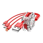 3 в 1 Выдвижной Кабель Micro USB Type C с несколькими зарядными устройствами для Samsung Galaxy S20, S10, S9 Plus мобильный телефон, кабель для зарядки