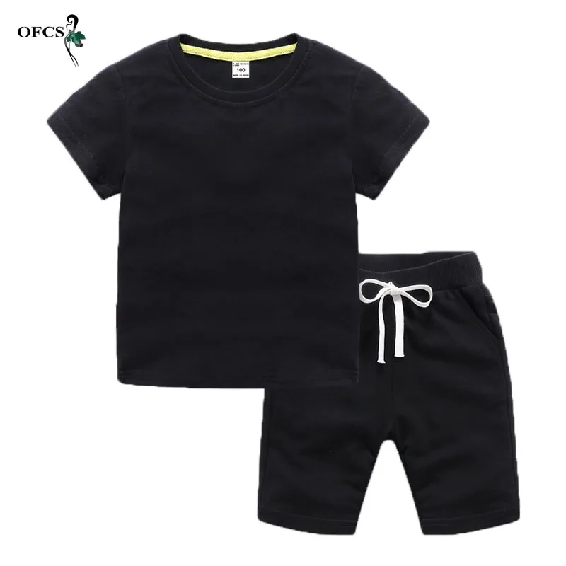 

New Retail Children Summer Clothing Sets Cotton Kids Cartoon T Shirt + Beach Shorts 2 Pcs Casual Tracksuit For Girl Suit Clothes