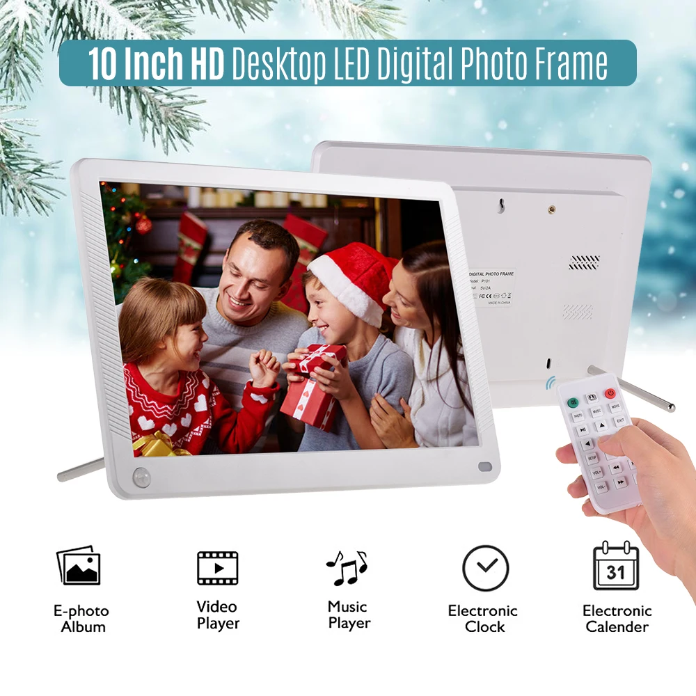 Andoer P101 10 дюймов светодиодный цифровая фоторамка IPS настольные электронные альбом