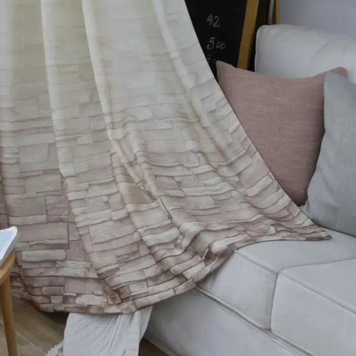 Color 1 Cloth Современный скандинавский минималистичный оконный занавес для гостиной, градиентная стена, кирпич, дизайн, тюль, ткань - Цвет: Color 1 Cloth