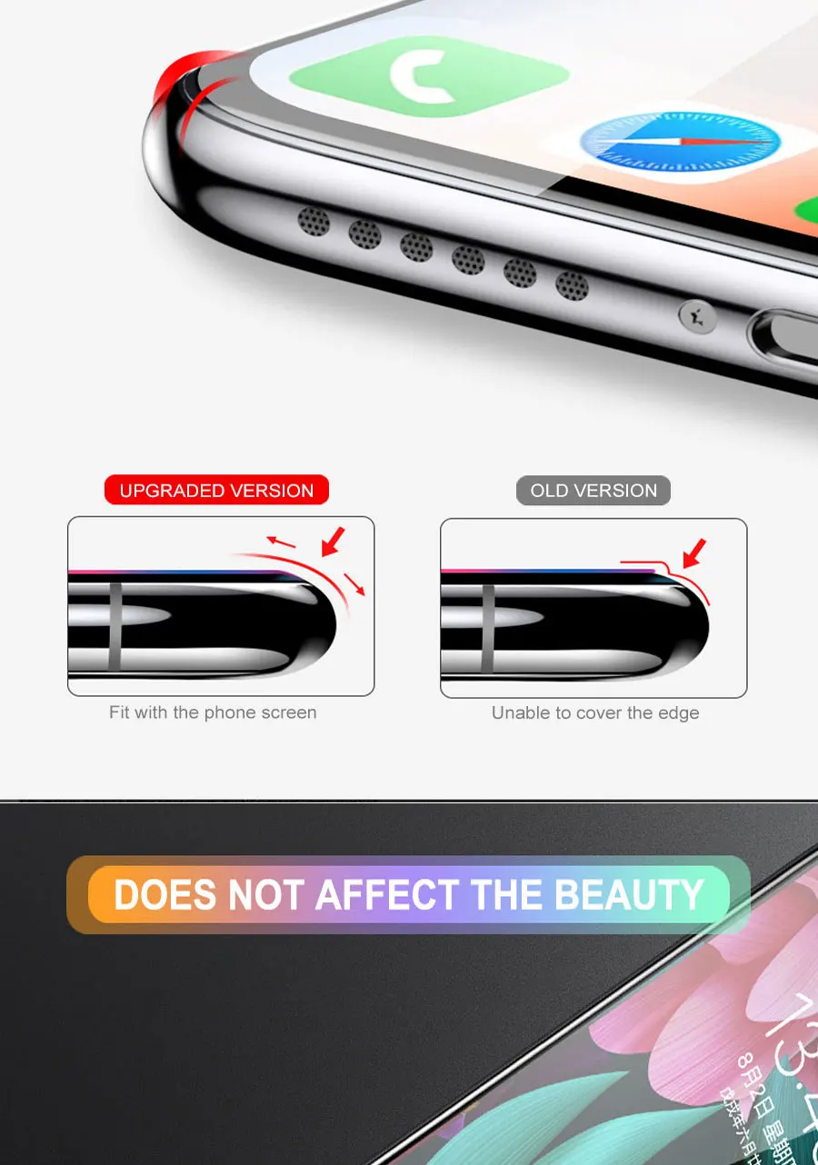 9D изогнутое мягкое Защитное стекло для iPhone 7 6 6S 8 Plus X Закаленное Защитное стекло для iPhone X XR XS Max 7 6 стеклянная пленка