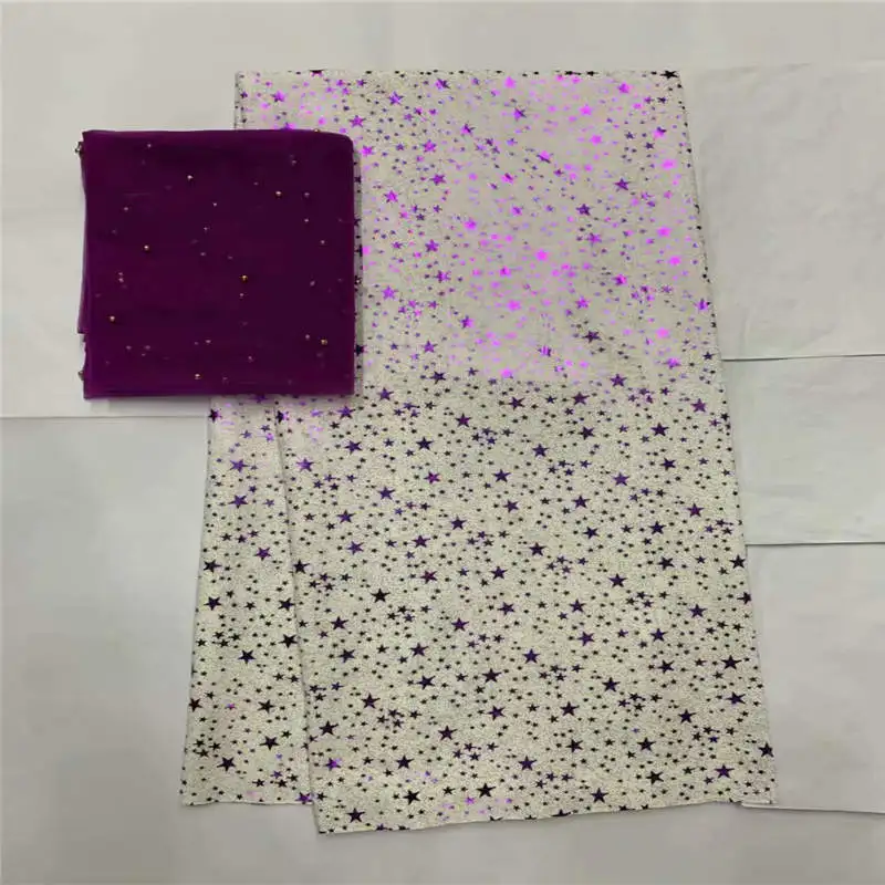 Fashion Design Swiss Cotton Printing Metallic Fabric 5+2 Yards Match voile Lace Tissu For Ladies Wedding Dress! LXF9233 | Дом и сад