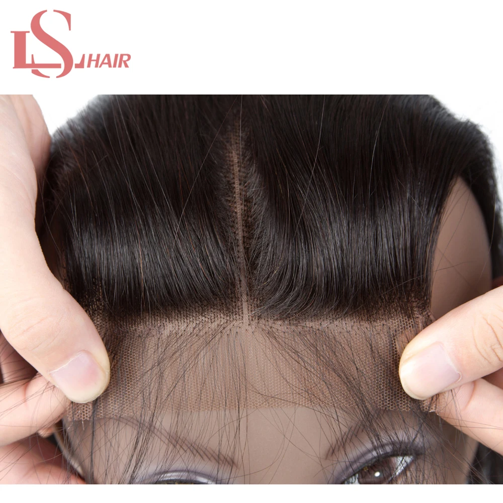 LS 100% бразильские волосы remy предварительно собранные человеческие прямые 4X4
