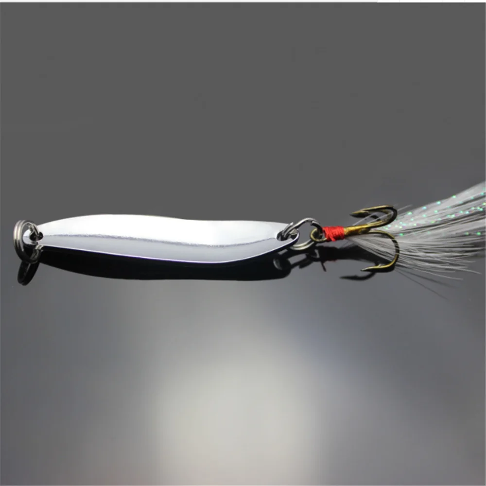 

1PCS Metal Silver Sequins Fishing Lures Spoon Lure Hard Bait5g-21g Artificial Bait Minnow Wobbles Crankbait Jig Fishing tackle