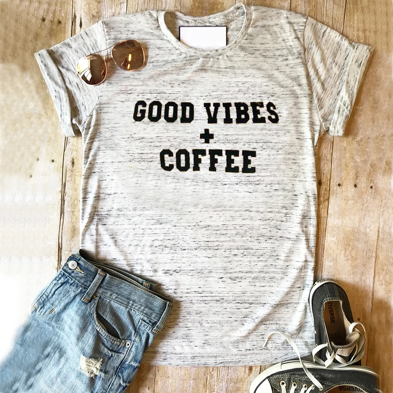 Женская футболка в стиле хиппи с надписью good vibes|Футболки| |