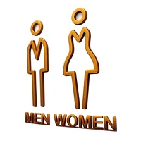 gold acrylic adhesive backed mens and womens bathroom toilet door sign for hotelofficehomerestaurant work gold yktd 003