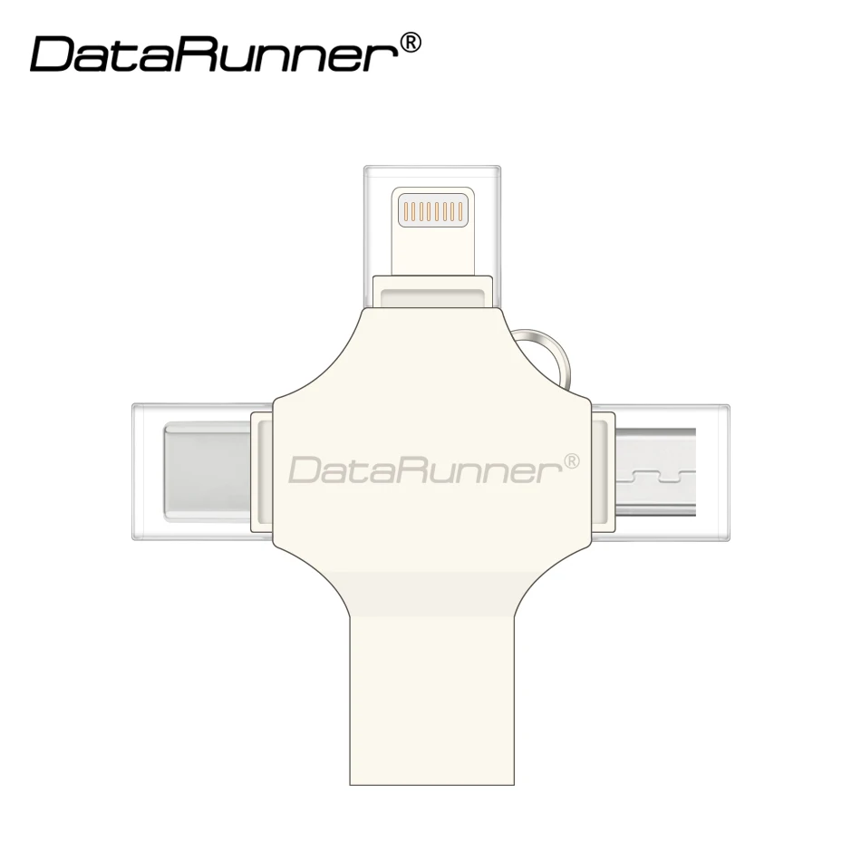 DataRunner OTG USB флеш-накопитель 16 ГБ 32 ГБ 64 ГБ 128 Гб 4 в 1 USB3.0/iOS/type C/Micro Usb флешка флеш-накопитель