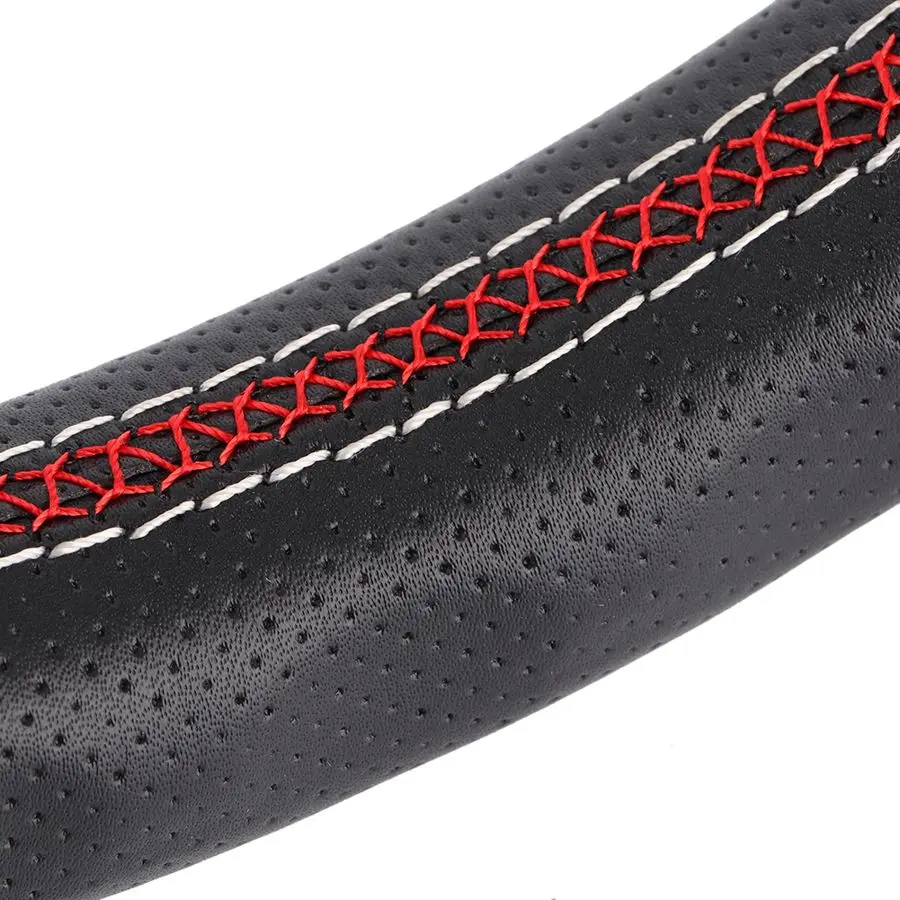 

250mm/14in Racing Steering Wheel W/ Horn Black Perforated Leather Steering Wheel for NARDI Style 6-Bolt Half Dish