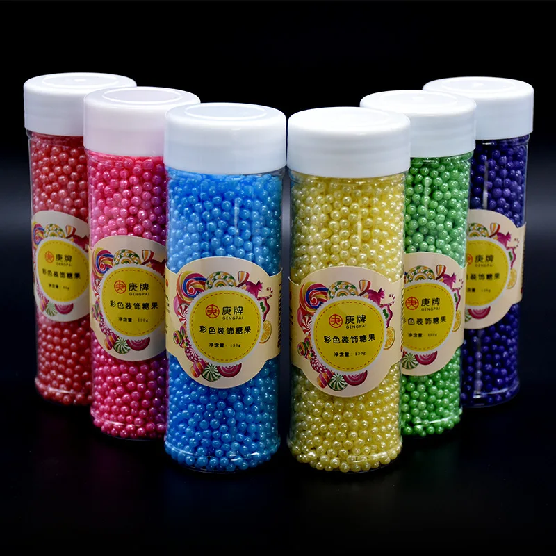 130 г 4 мм сахарный шар разбрызгивает бусины съедобные жемчужины украшения торта