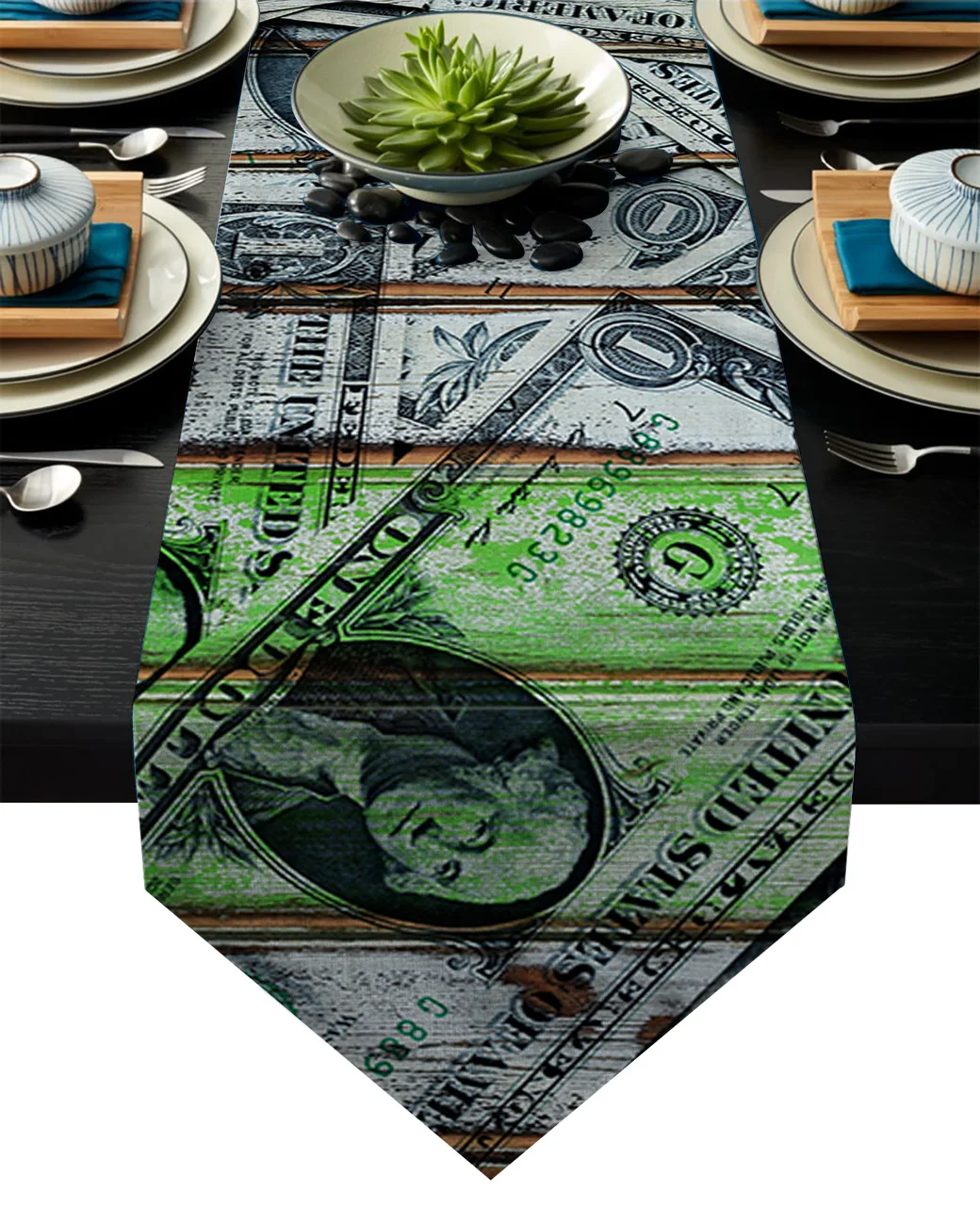 Длинная скатерть из древесины и льна мешковины для кухни украшение свадьбы