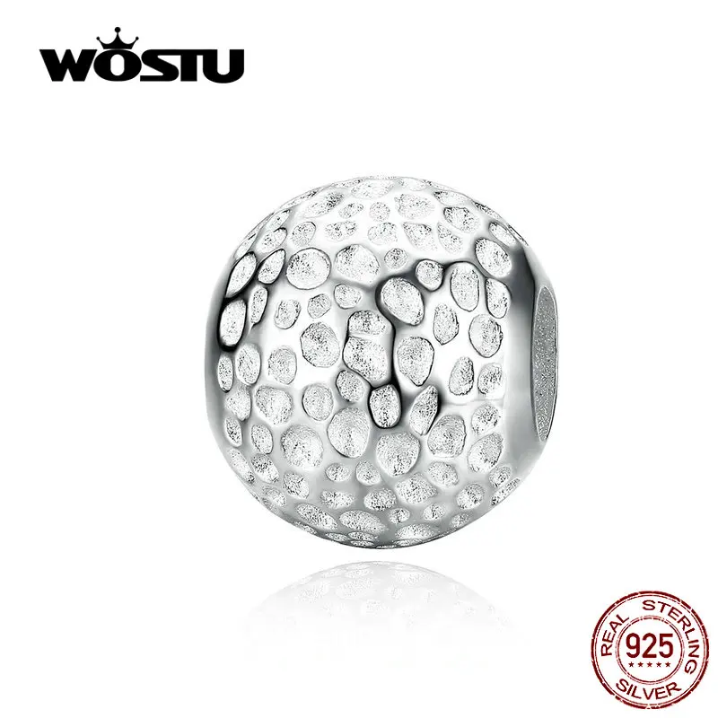 WOSTU 925 пробы Серебряный Сияющий Круглый Шарм Подходит для оригинального браслета бусины брендовые модные ювелирные изделия подарок CQC1245