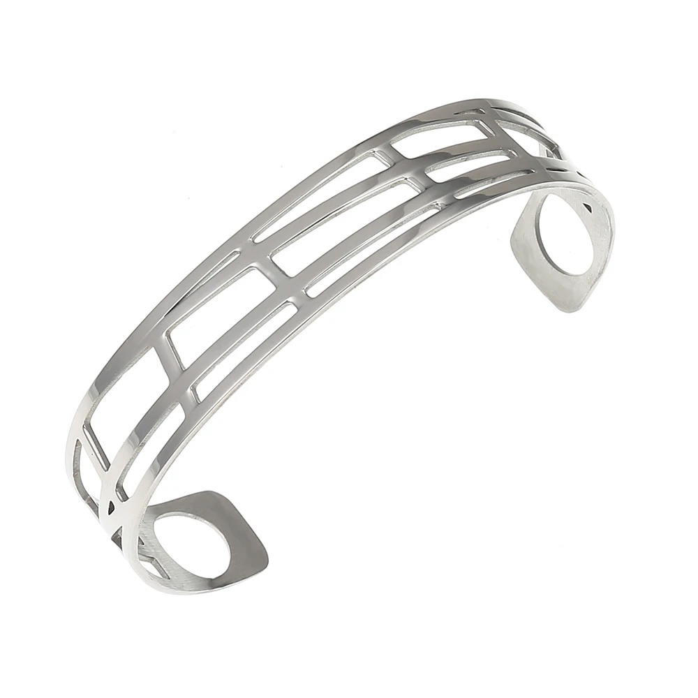 14 MM SILVER Legenstar, Цветочные браслеты и браслеты для женщин, нержавеющая сталь, жоржет, кожа, сделай сам, Bijoux Manchette Femme, браслет Pulseiras - Окраска металла: 14 MM SILVER