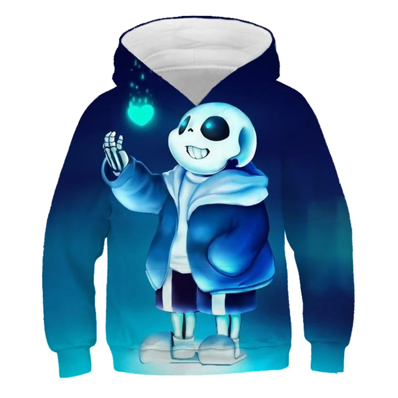 

4 To 14 Years Kids Hoodies 3D Undertale Sans Printed Hoodie Sweatshirt Boys Girls Harajuku Cartoon Jacket Coat Children Clothes