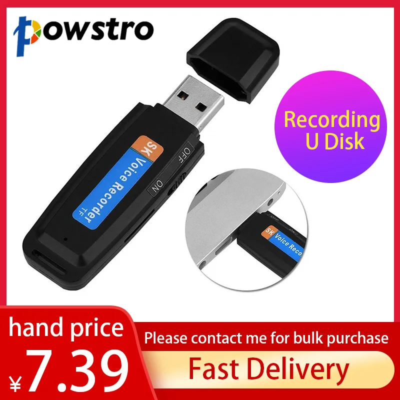 Горячая продажа u диск Цифровой диктофон TF флэш карта USB мини профессиональное