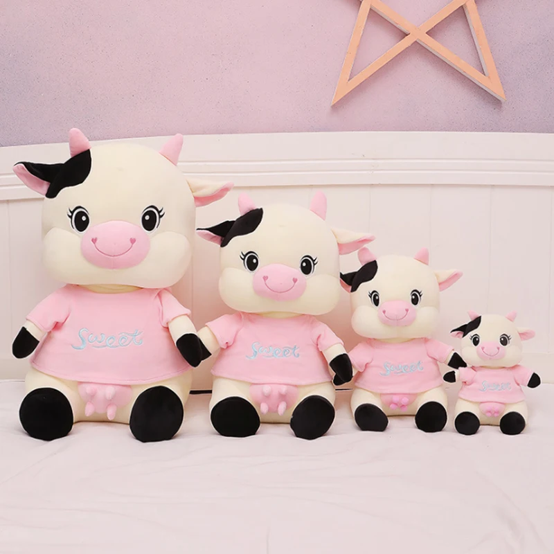 

23-53CM Cute Soft Animal Cattle Mascot Doll Cushion Pillow Plush Toy Sofa Home Car Decoration Plush Toy Birthday Gift