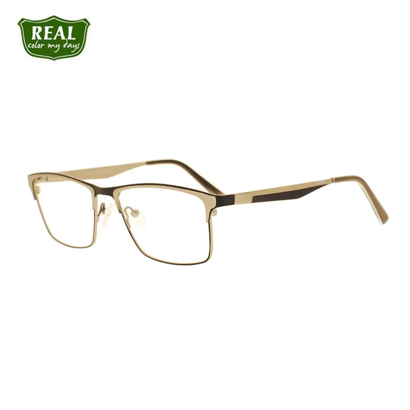 Металлические оправы для очков с полным ободком прямоугольные мужские по