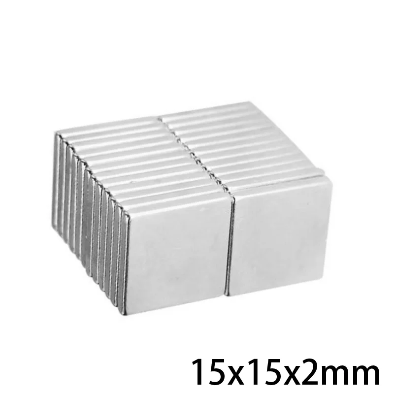 Неодимовые редкоземельные магниты 15x15x2 мм супермощные мощные магнитные блочный