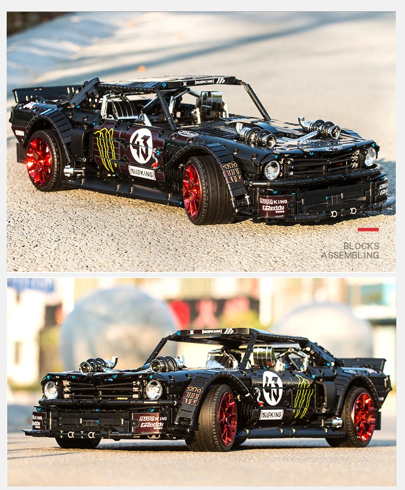 technics 2.4GHZ Remote radio control building block 1:8 scale ford mustang GT sport car model app rc toy collection for gifts