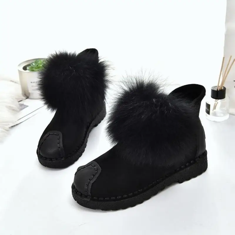 SWYIVY/зимняя обувь; черные ботинки; женская обувь; chaussure Femme; ; женские ботинки; Зимние ботильоны на меху; теплые зимние женские ботинки на плоской подошве