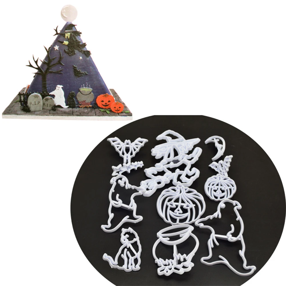 11 шт./компл. резак печенья для Хэллоуина форма выпечки летучая мышь призрак