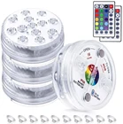 Погружной светодиодный светильник, 16 цветов, магнитная и на присоске, подводная лампа с питанием от батарейки для пруда, фонтана, светильник