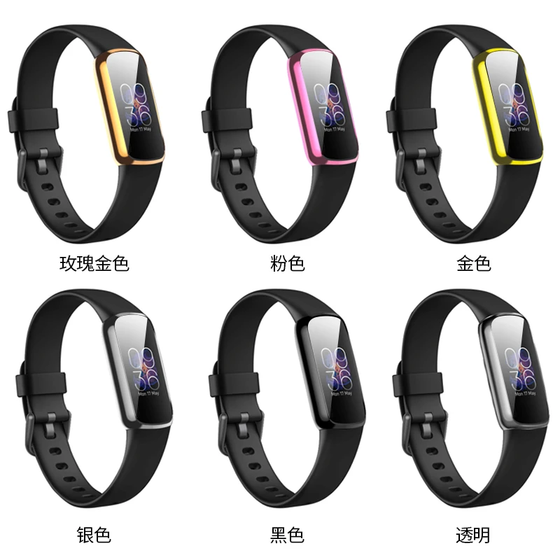 

Cases For Fitbit Luxe Smart Band Cover Full Screen Protector Soft TPU Plating Case Watch Shell Bumper Frame Accessories