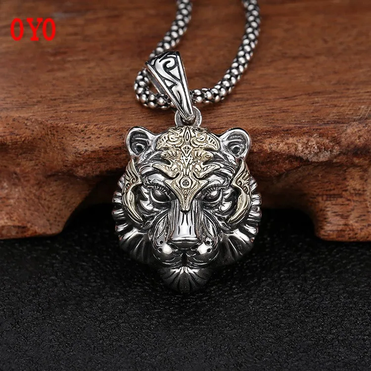 

Real s925 sterling silver jewelry men's retro Thai silver fashion