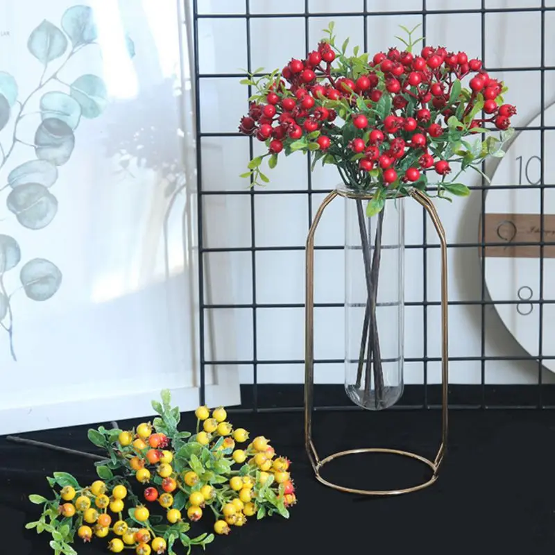 Новые декоративные искусственные ягоды Холли ветка для DIY фестиваль украшения для рождественской елки украшения цветочные композиции# j