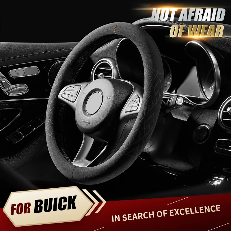

For Buick Car steering wheel cover Alcantara suede Non-Slip wear-resistant Hot Embossing Sweat resistance Comfortable