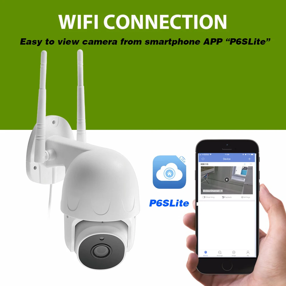 Наружная IP камера с автоматическим слежением ии Wi Fi H.265 P2P беспроводная