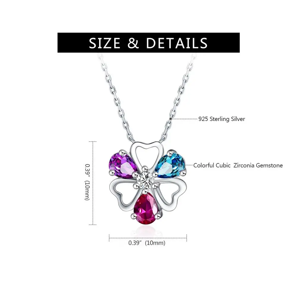 E 925 пробы серебряные ожерелья с цепочкой для женщин серебро цветов подвеской