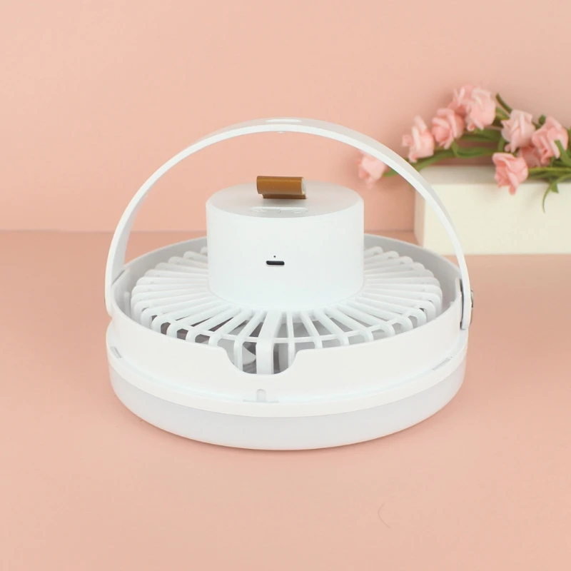 

2021 New 4000mAh USB Rechargeable Remote Control Ceiling Fan LED Light Lamp for Tent Bed