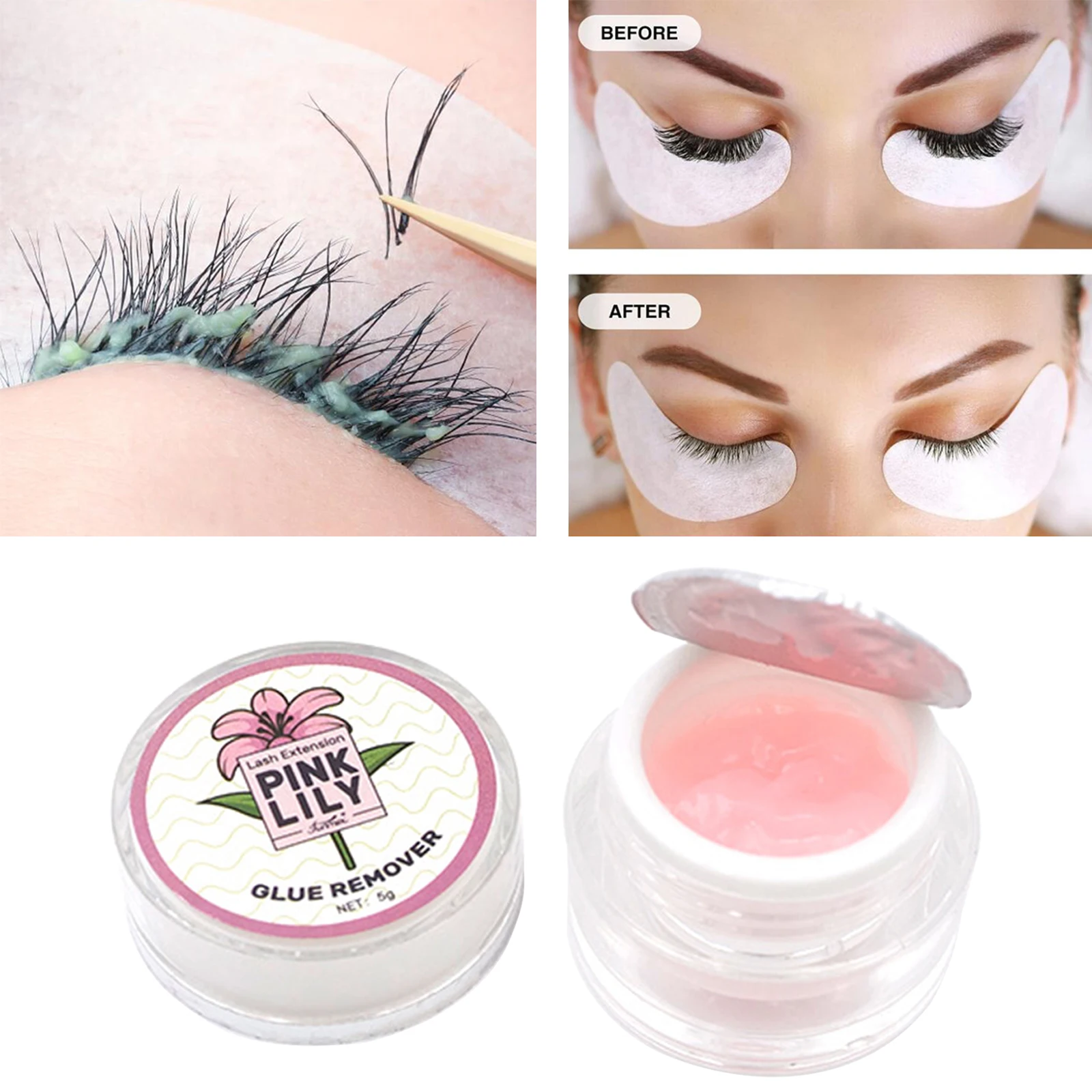 Eyelash Glue Remover Professional Fast Dissolution 5G Fruit Flavour Low Irritation Cream for Lashes Makeup Tools | Красота и здоровье