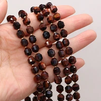 natural red tiger eye stone beaded faceted round shape beads for jewelry making diy necklace bracelet accessries 8mm