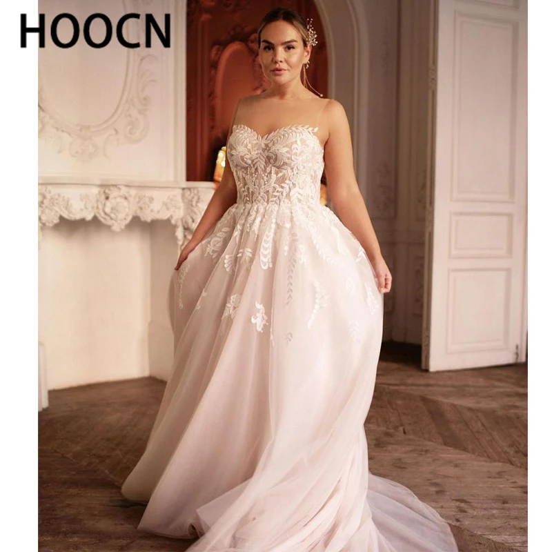

HERBURNL Simple Tube Top Wedding Dress Multi-level Tulle Lace Applique Bridal Gown Princess Party Bridal Gown Tailored 2022