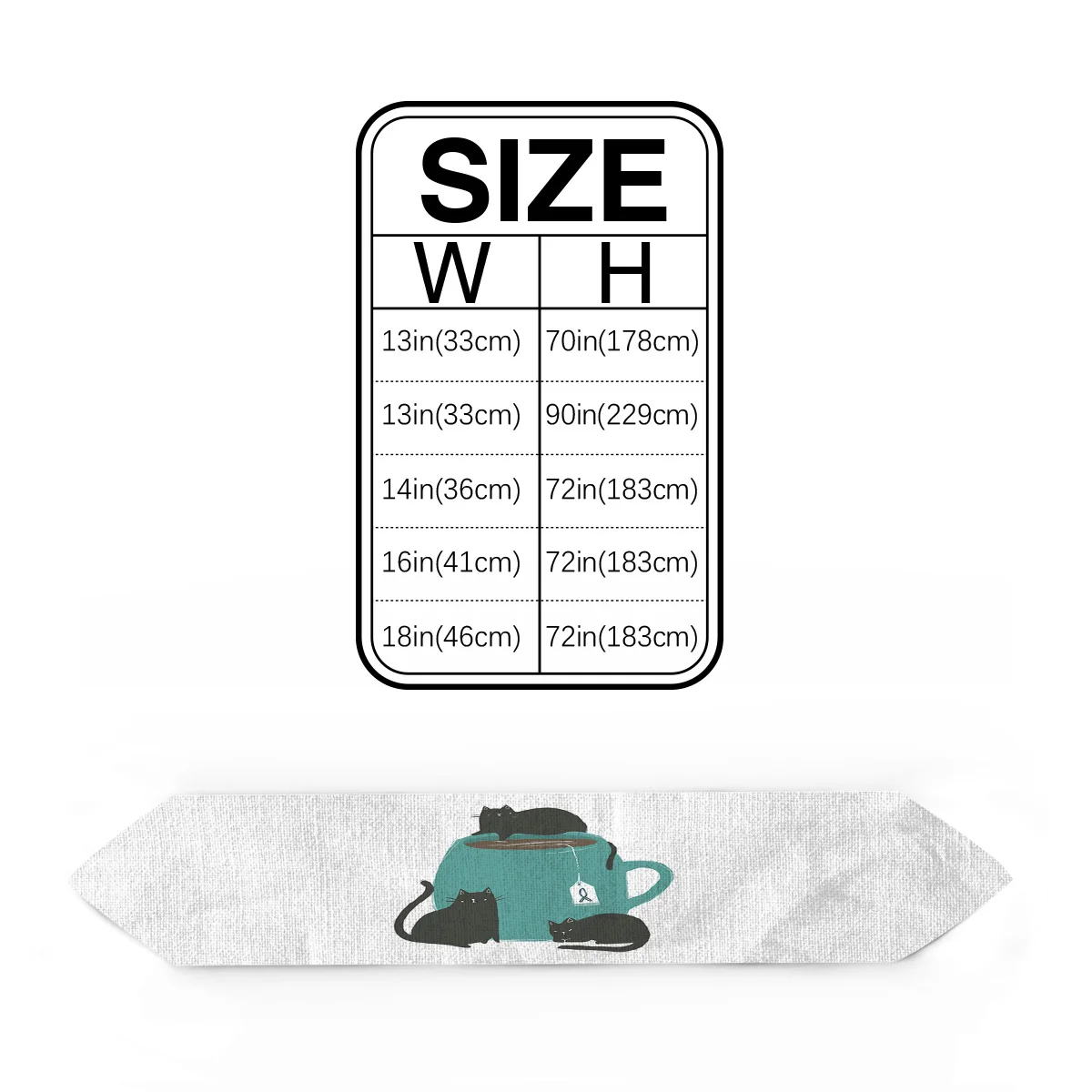 Три черных кошки на чашке настольная дорожка Настольный Флаг украшения для