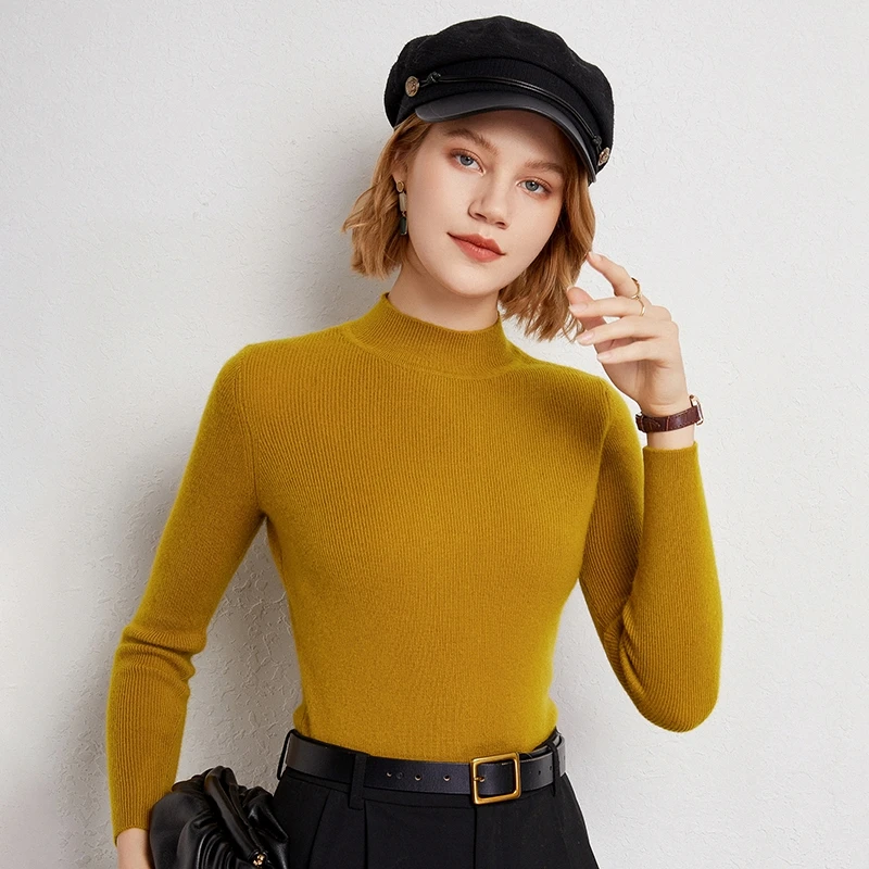 Hot Sale Sexy Slim Sweaters Women 100% Pure Cashmere Knitted Pullovers Female Soft High Quality Standard Knitwears