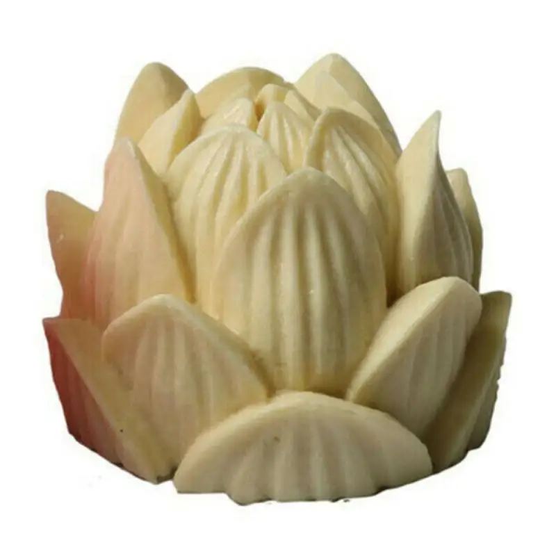 

Silicone Mold DIY 3D Lotus Candle Fondant Mold fabricacin de velas Wax Clay Cake Soap kaarsen maken Mould