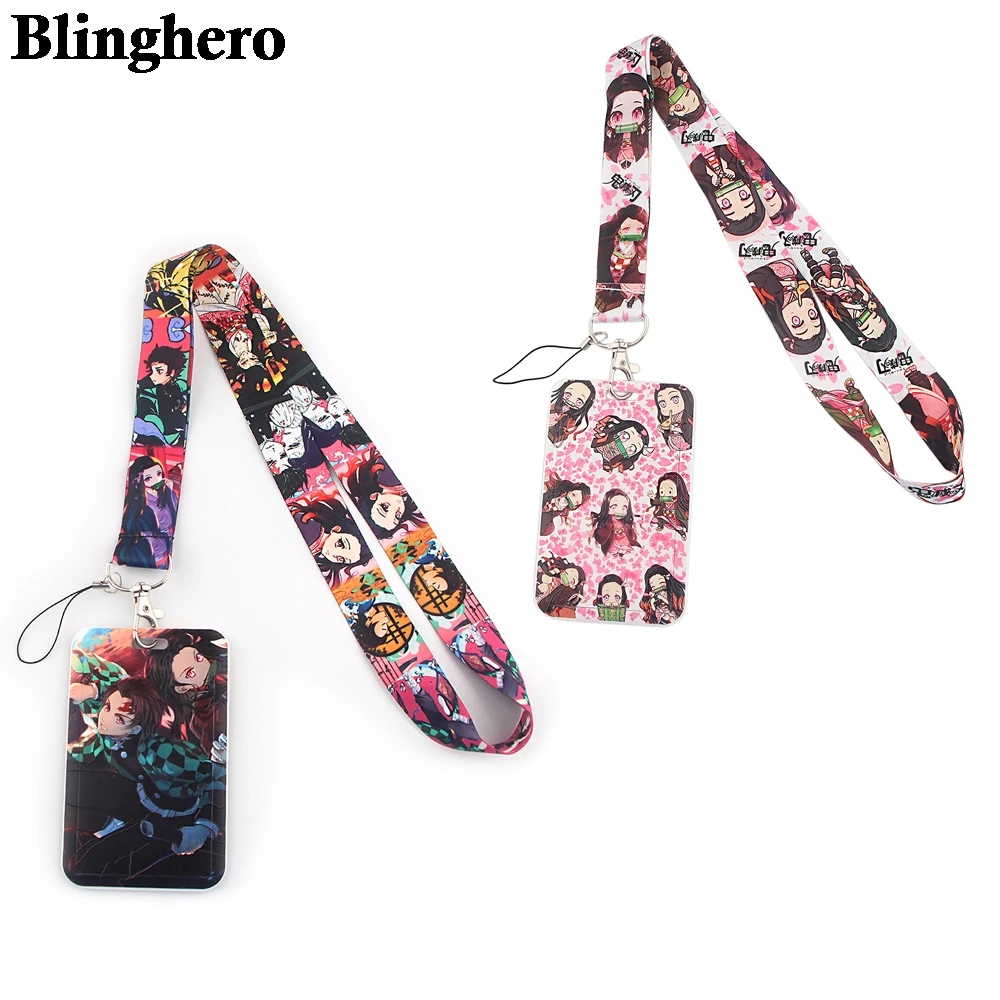 cb0177 new anime printed lanyard badge id card holder neck strap cell phone neck straps office school supplies accessory gift free global shipping