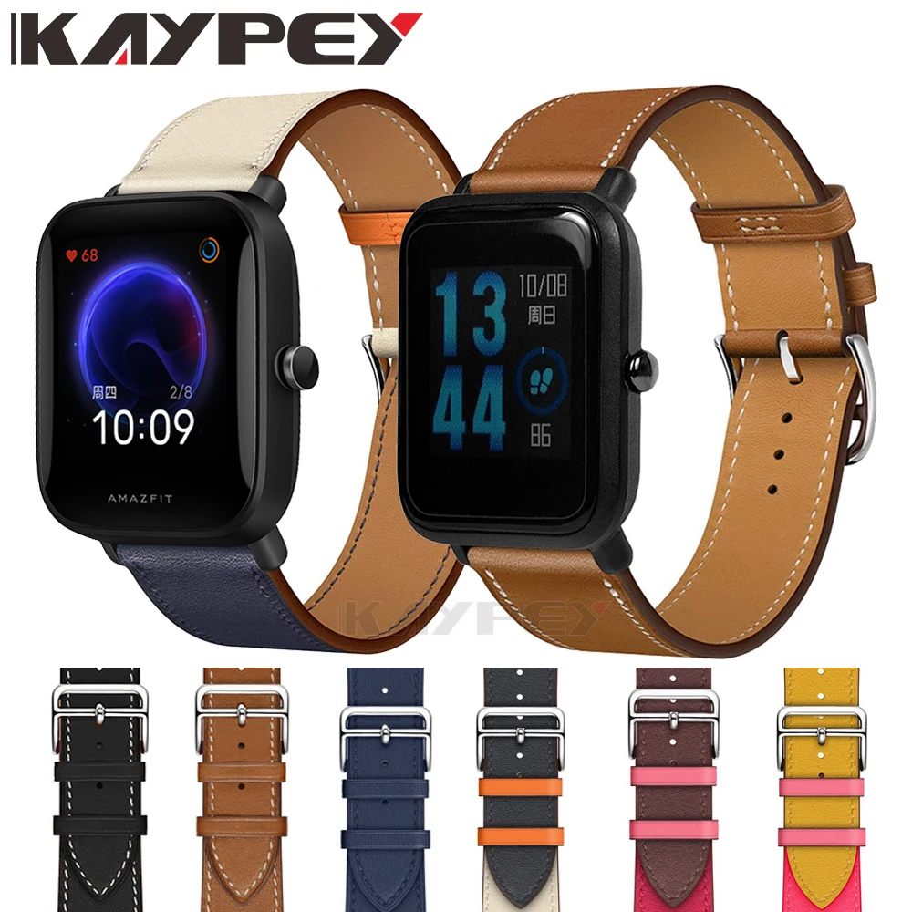 Ремешок из натуральной кожи для Xiaomi Huami Amazfit Bip BIT Lite Youth / 1S/U модный сменный Браслет