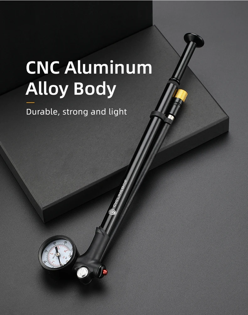 

300Psi High-pressure Bike Air Pump Foldable MTB Fork / Rear Suspension Pump with Gauge Bike Air Shock Pump Bicycle Tire Inflator