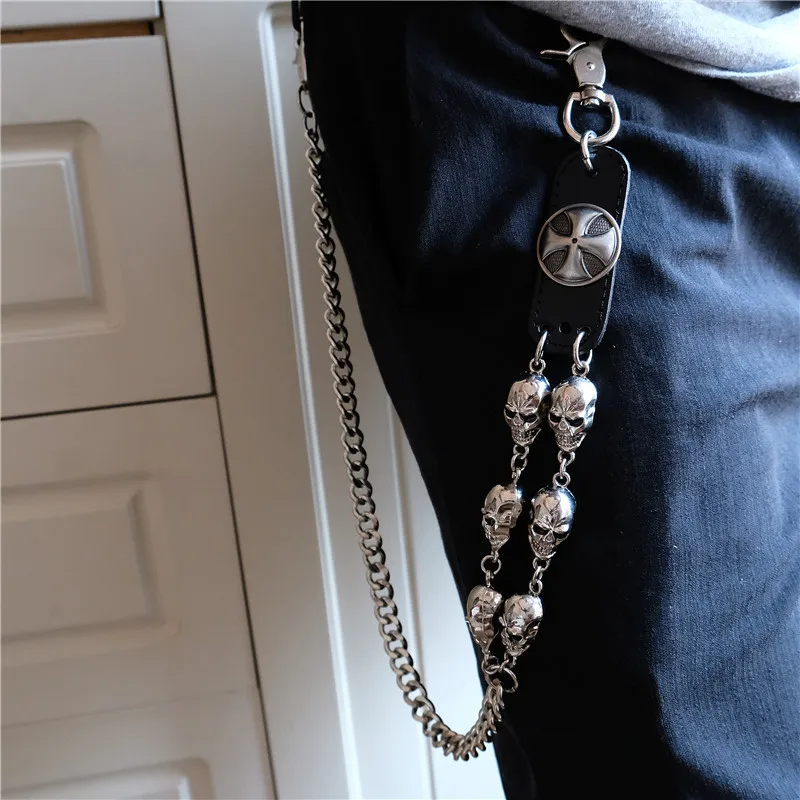 

Punk Hip-hop Skull Men Waist Chain Rock Ghost Street Waist Chain for Male Pants Chain Trendy Jeans Bag Clothing Accessories Gift