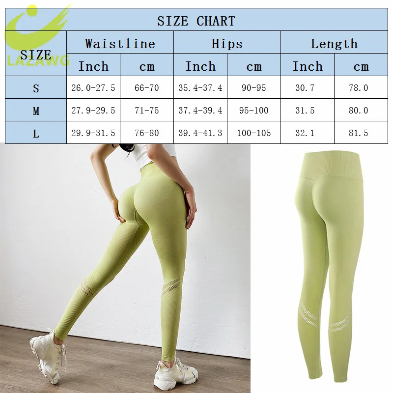 

LAZAWG Yoga Pants High Waist Sports Women Leggings Long Fitness Tights Push Up Running Trousers Workout Sexy Butt Lifter Control