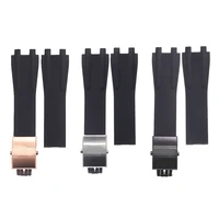 25mm12mm black brown blue waterproof silicone rubber strap folding buckle wristband strap bracelet for ulysse nardin watch band