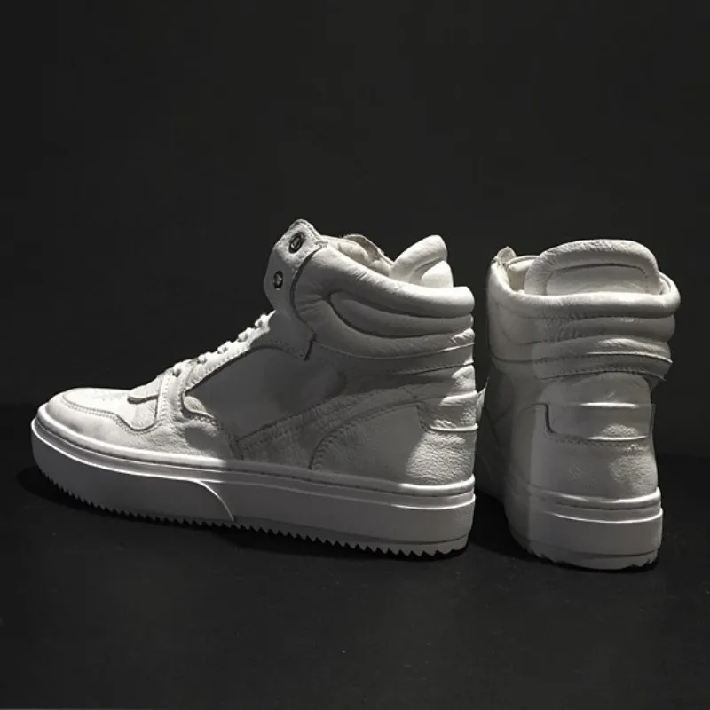 Роскошная повседневная обувь Мужская Осенняя из натуральной коровьей кожи белые