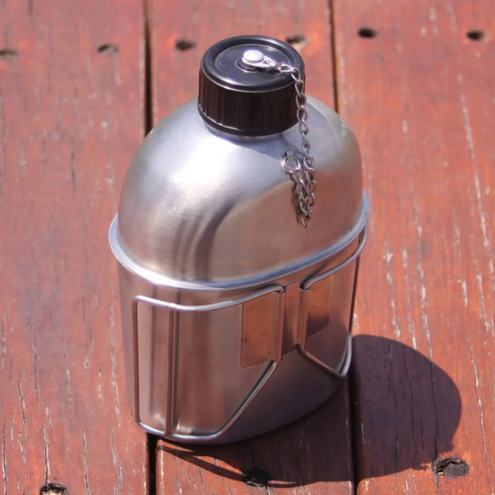 

1 Set Camping Canteen Hiking Sports Cup Mug Stainless Steel Water Bottle Cup