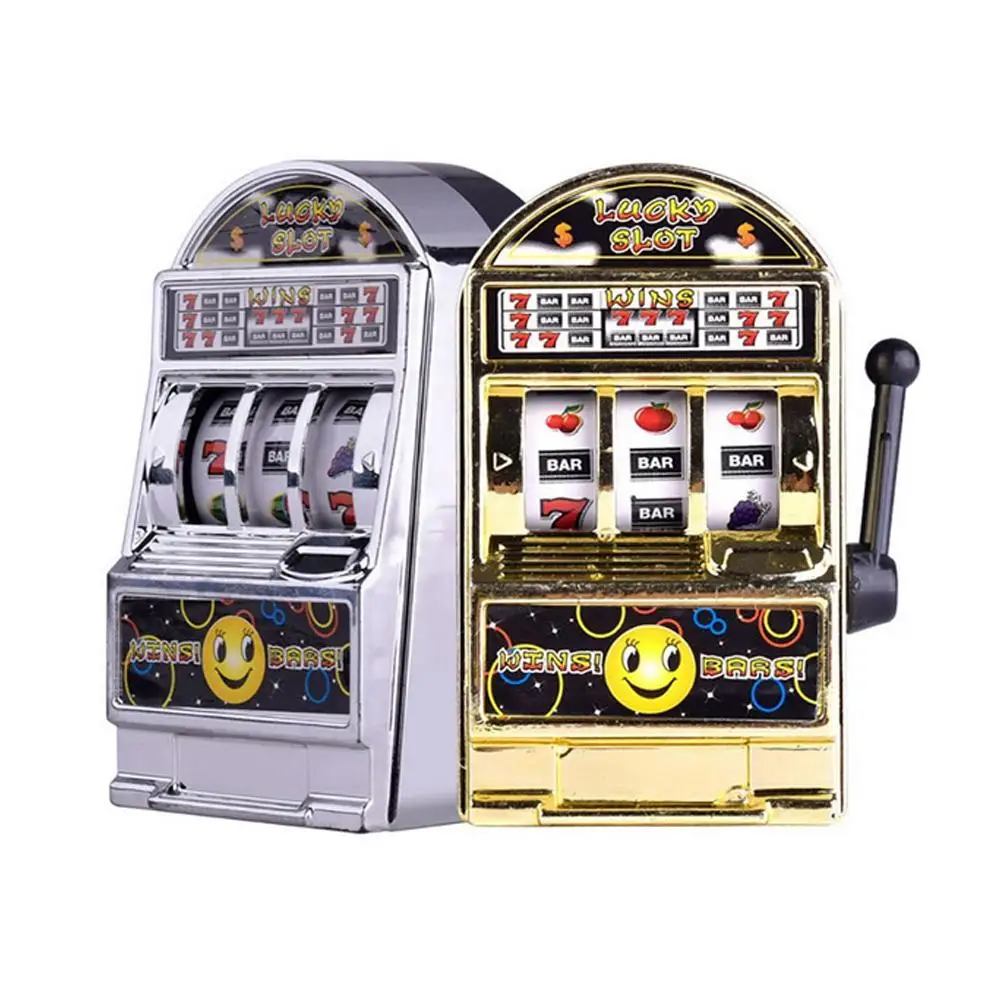 

Mini Palm Slot Machine Toy Unisex One-arm Bandit Toy Decompressed Money Box Toy Kid Casino Jackpot Fruit Fun Toy Gift