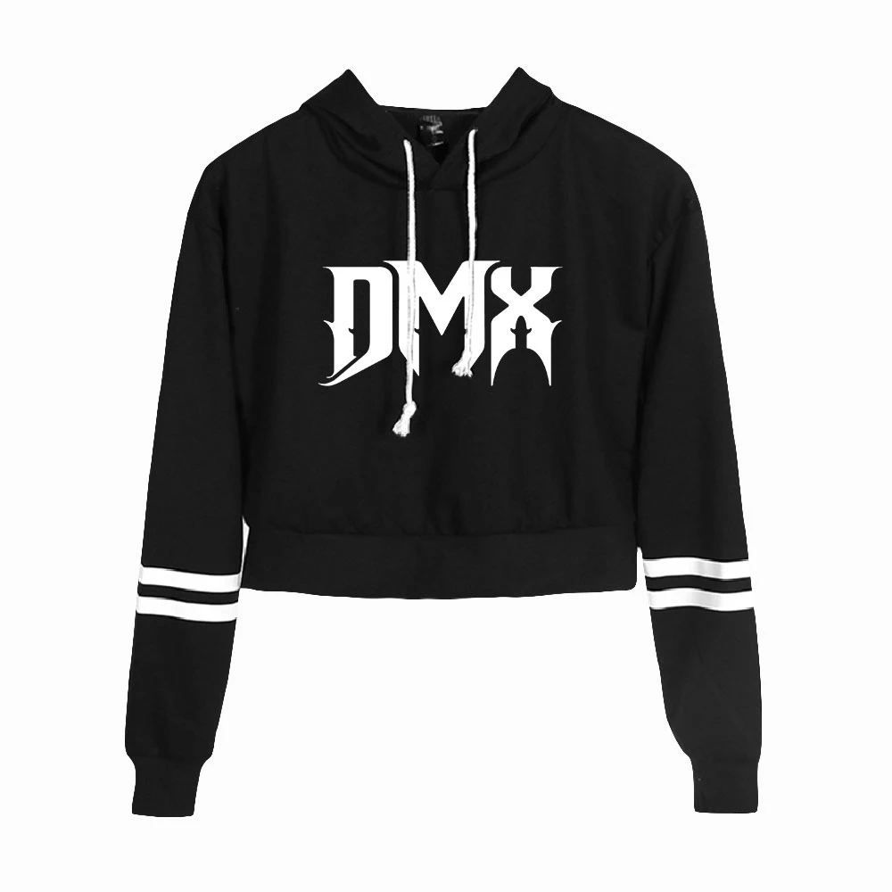 

2021 R.I.P Rapper DMX Crppped Hoodie Sweatshirts Women Long Sleeve Striped Hooded Tops Female Harajuku Streetwear Hip Hop Hoody